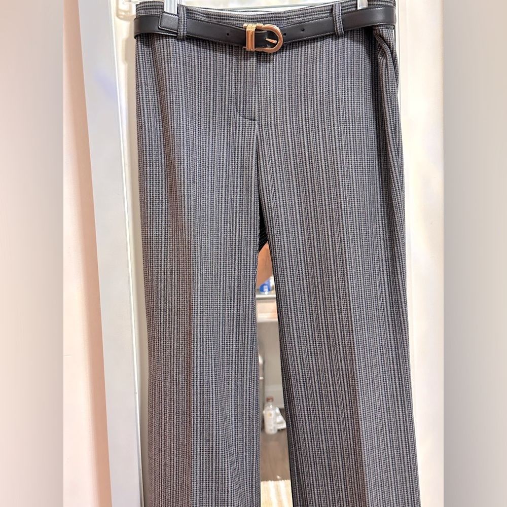 ELIE TAHARI BOOT-CUT WOOL PANTS/SLACKS IN GRAY, EXCELLENT CONDITION, SIZE 2